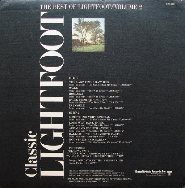 Gordon Lightfoot : Classic Lightfoot (The Best Of Lightfoot / Volume 2) (LP,Compilation)