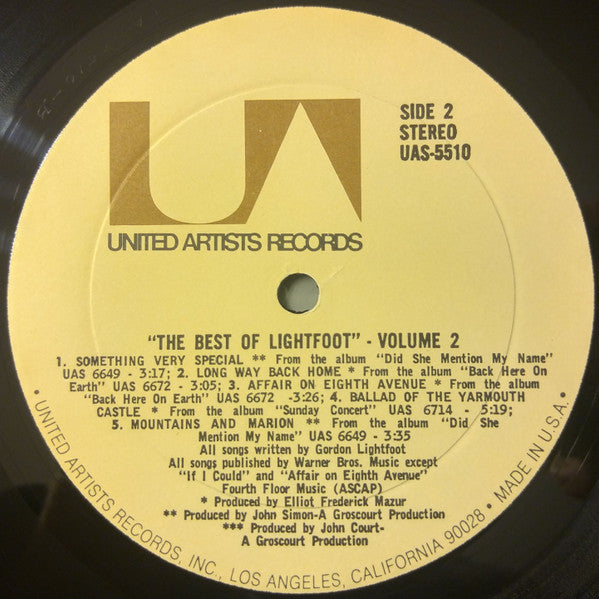 Gordon Lightfoot : Classic Lightfoot (The Best Of Lightfoot / Volume 2) (LP,Compilation)