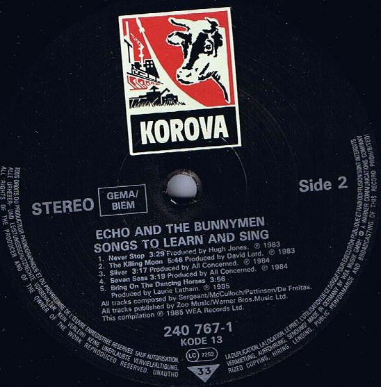 Echo & The Bunnymen : Songs To Learn & Sing (LP,Compilation,Stereo)