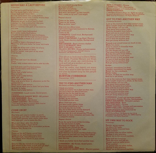 Burton Cummings : My Own Way To Rock (LP,Album,Promo)