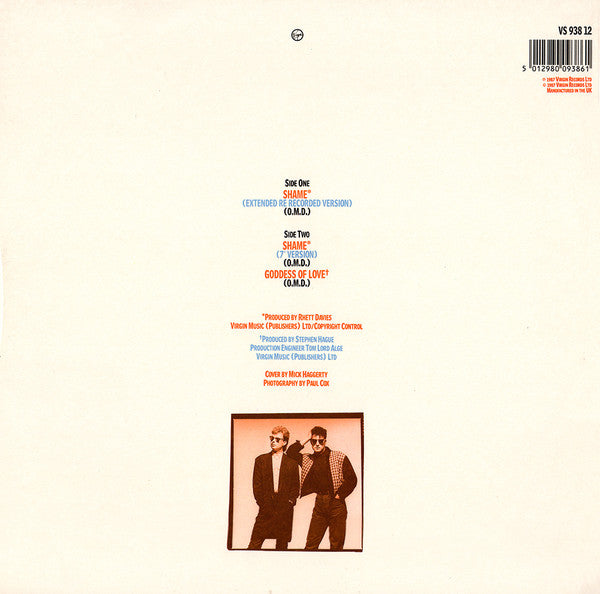 Orchestral Manoeuvres In The Dark : Shame (12" Extended Version) (12",45 RPM,Single,Stereo)