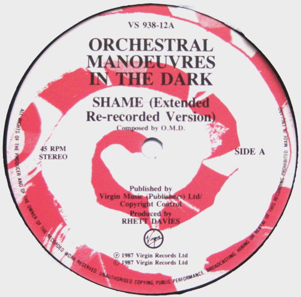 Orchestral Manoeuvres In The Dark : Shame (12" Extended Version) (12",45 RPM,Single,Stereo)