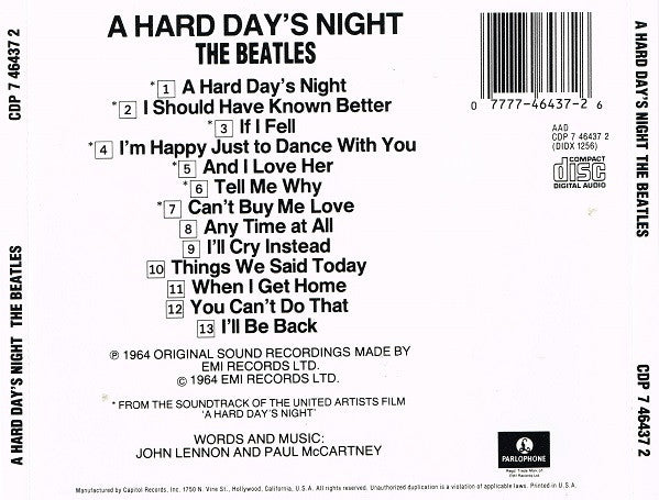 Beatles, The : A Hard Day's Night (Album,Reissue,Mono)