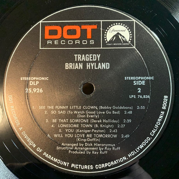 Brian Hyland : Tragedy - A Million To One (LP,Album)
