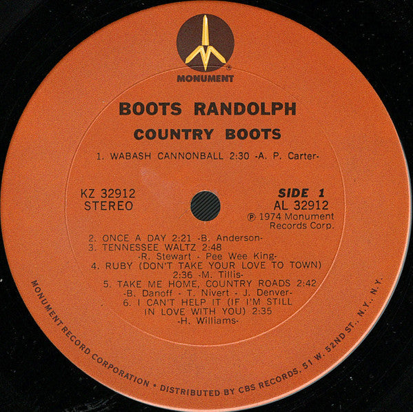 Boots Randolph : Country Boots (LP,Album)