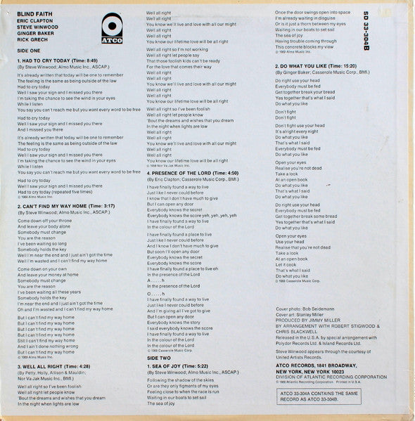Blind Faith (2) : Blind Faith (LP,Album,Stereo)