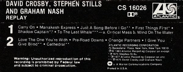 Crosby, Stills & Nash : Replay (Compilation)