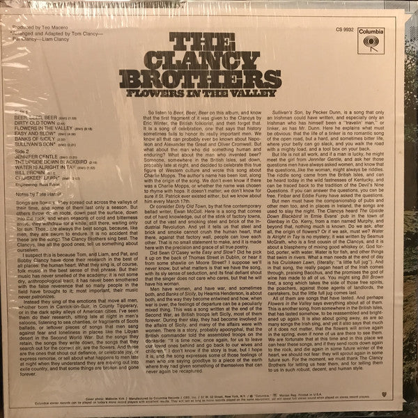 Clancy Brothers, The : Flowers In The Valley (LP,Album,Reissue,Stereo)
