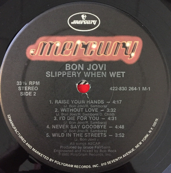 Bon Jovi : Slippery When Wet (LP,Album,Stereo)