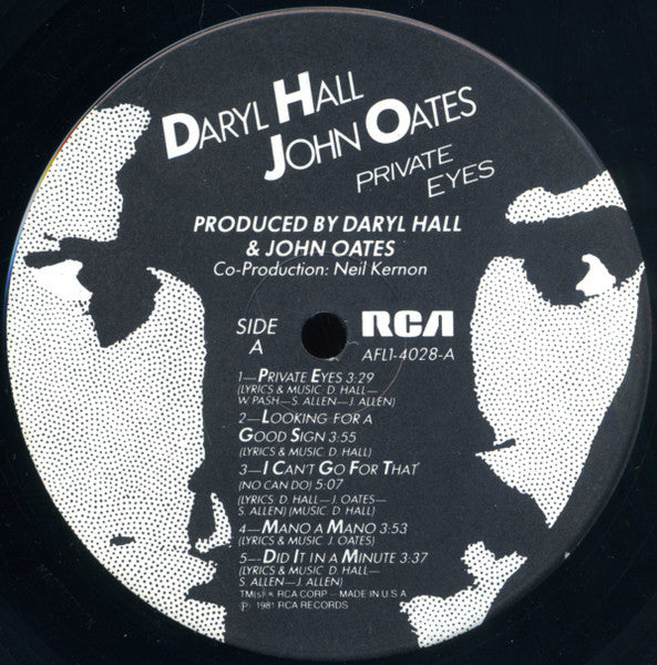 Daryl Hall & John Oates : Private Eyes (LP,Album,Stereo)