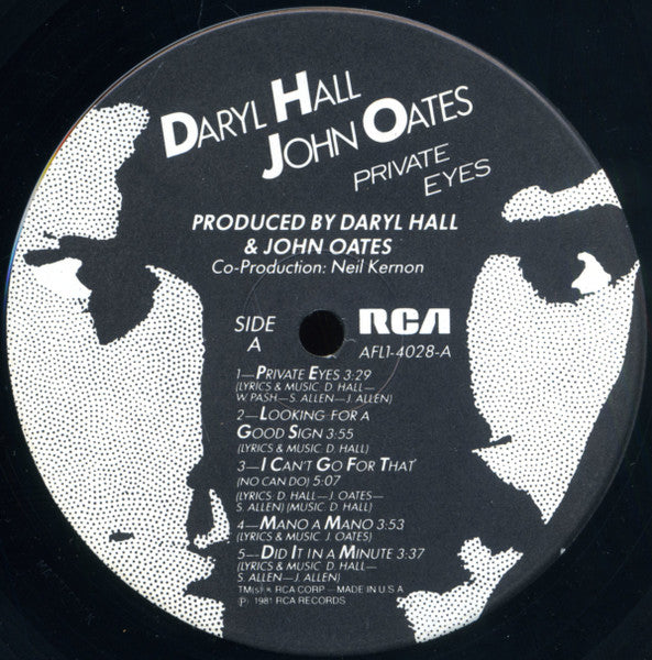 Daryl Hall & John Oates : Private Eyes (LP,Album,Stereo)