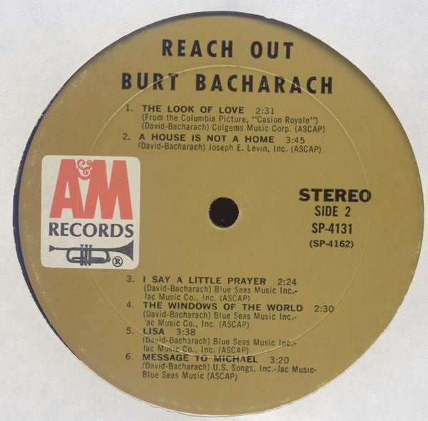 Burt Bacharach : Reach Out (LP,Album,Stereo)