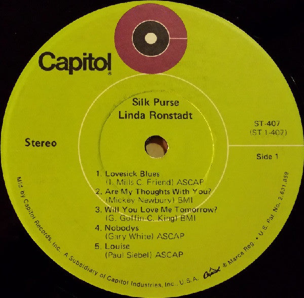 Linda Ronstadt : Silk Purse (LP,Album,Stereo)