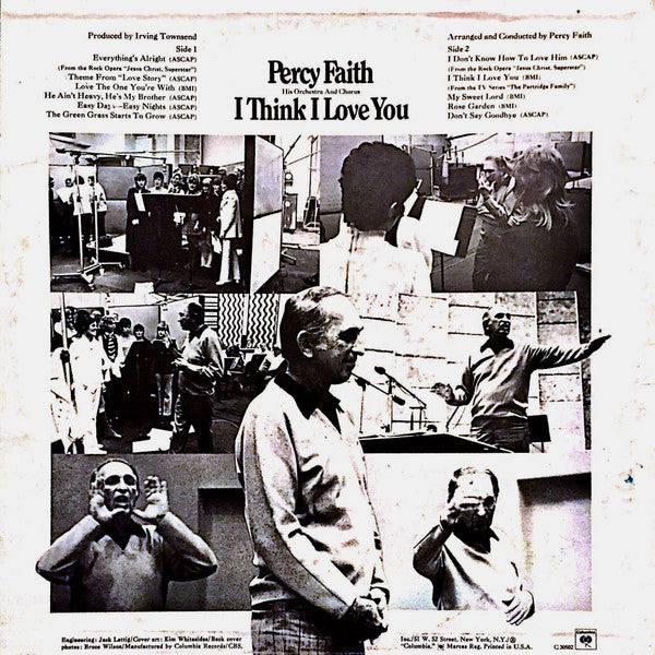 Percy Faith And His Orchestra And Chorus : I Think I Love You (LP,Stereo)