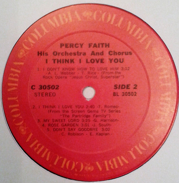 Percy Faith And His Orchestra And Chorus : I Think I Love You (LP,Stereo)