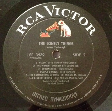 Glenn Yarbrough : The Lonely Things (LP,Album,Stereo)