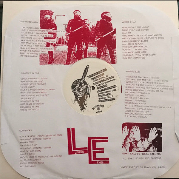 Living Eyes : Who Will Remain? (12",45 RPM,Single Sided,Limited Edition)