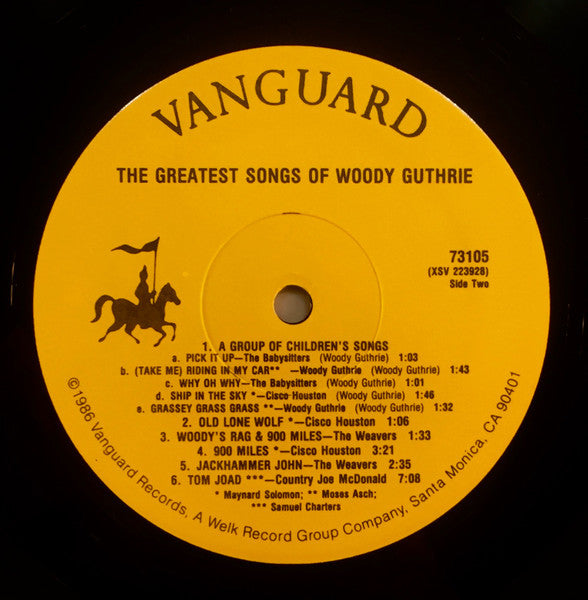Various : The Greatest Songs Of Woody Guthrie (LP,Compilation,Reissue)