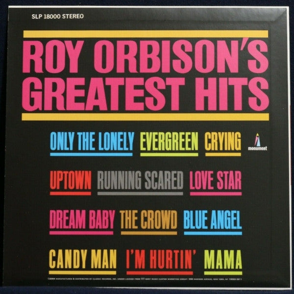 Roy Orbison : Roy Orbison's Greatest Hits (LP,Stereo,Compilation,Reissue)