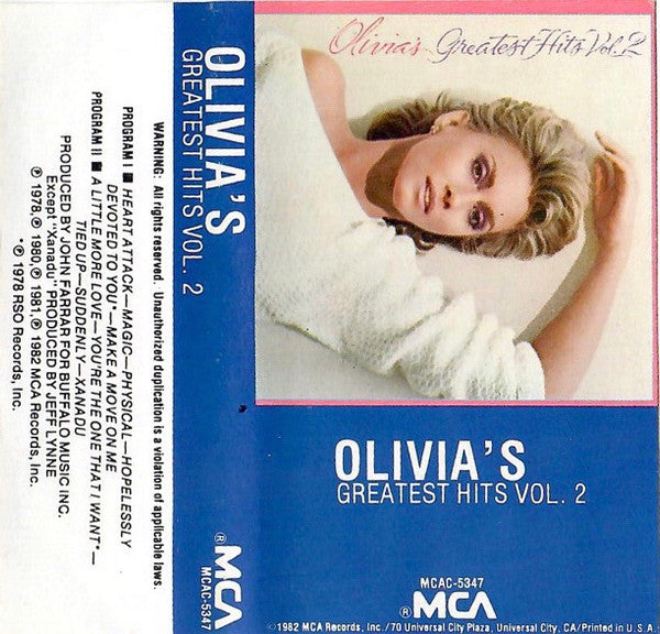 Olivia Newton-John : Olivia's Greatest Hits Vol. 2 (Compilation)