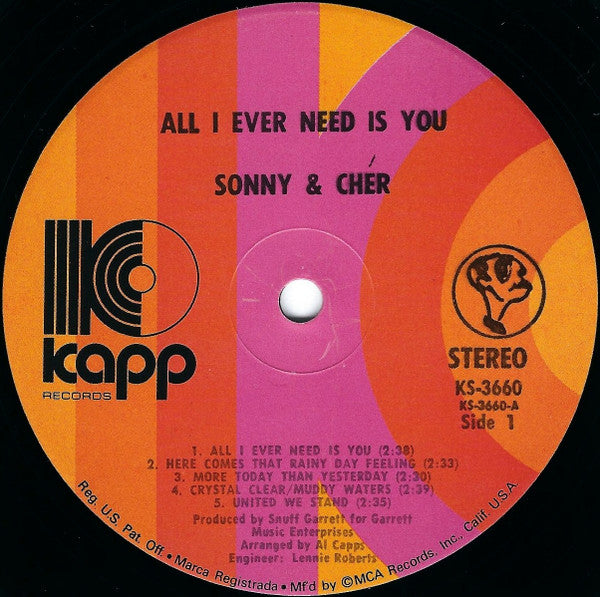 Sonny & Cher : All I Ever Need Is You (LP,Album)