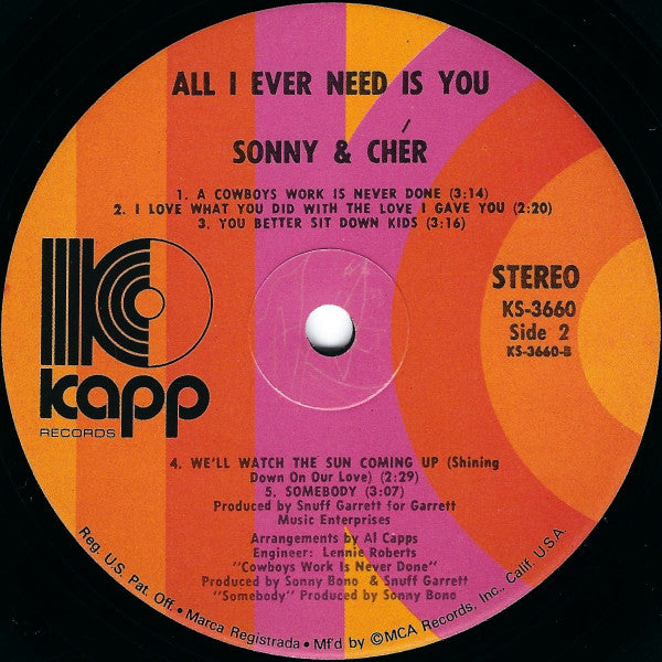 Sonny & Cher : All I Ever Need Is You (LP,Album)
