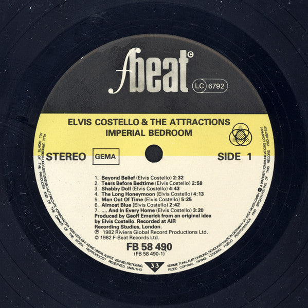 Elvis Costello & The Attractions : Imperial Bedroom (LP,Album)