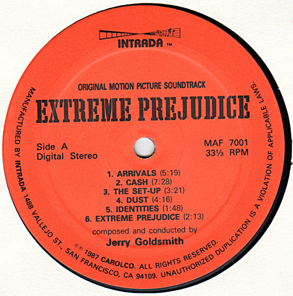Jerry Goldsmith : Extreme Prejudice (Original Motion Picture Soundtrack) (LP,Album)