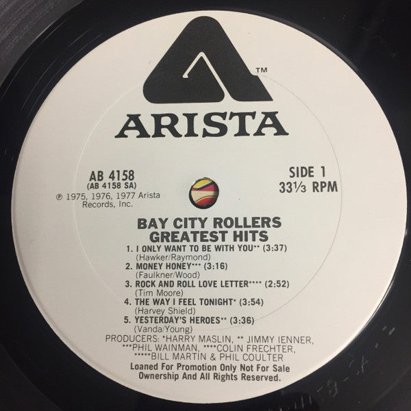 Bay City Rollers : Greatest Hits (LP,Compilation,Promo,Stereo)