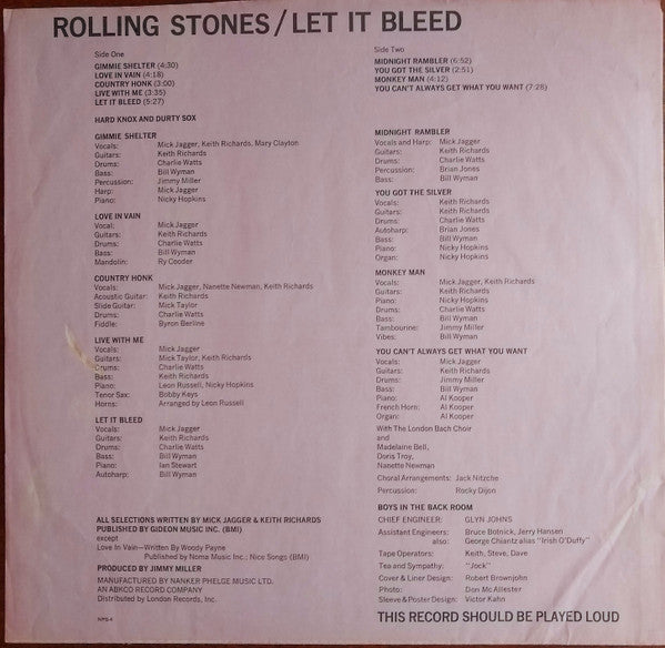 Rolling Stones, The : Let It Bleed (LP,Album,Stereo)