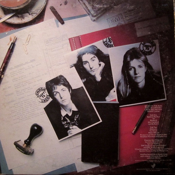 Wings (2) : Band On The Run (LP,Album,Stereo)