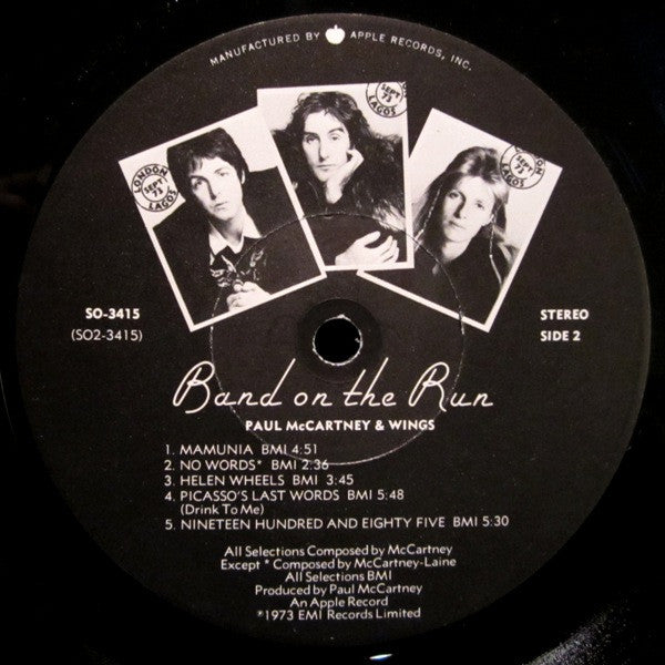 Wings (2) : Band On The Run (LP,Album,Stereo)