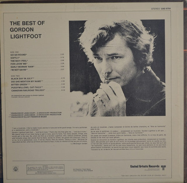Gordon Lightfoot : The Best Of Gordon Lightfoot (LP,Compilation,Club Edition)