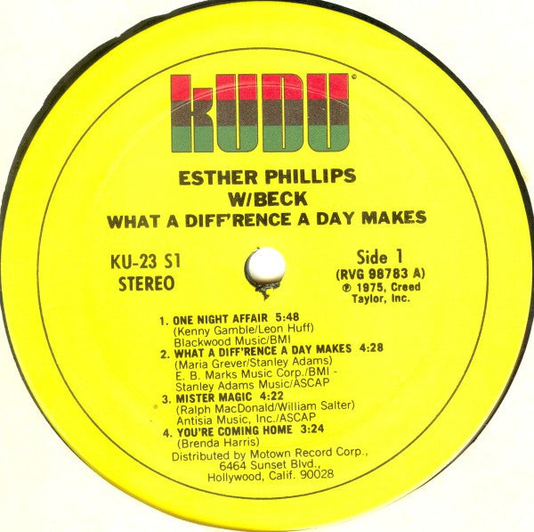 Esther Phillips W/ Joe Beck : What A Diff'rence A Day Makes (LP,Album)