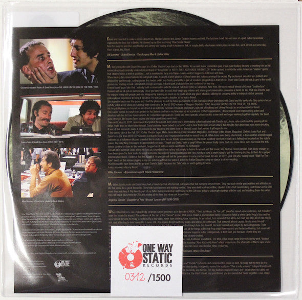 David Hess : The Last House On The Left (Original 1972 Motion Picture Soundtrack) (LP,Limited Edition,Numbered,Picture Disc)