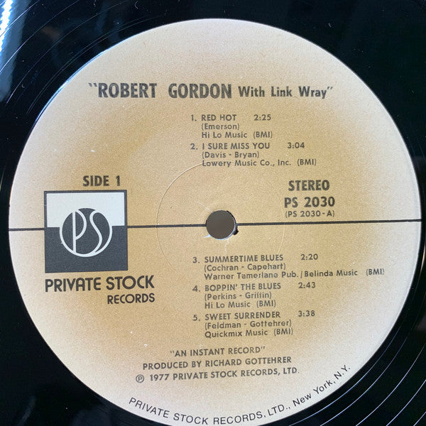 Robert Gordon (2) With Link Wray : Robert Gordon With Link Wray (LP,Album)