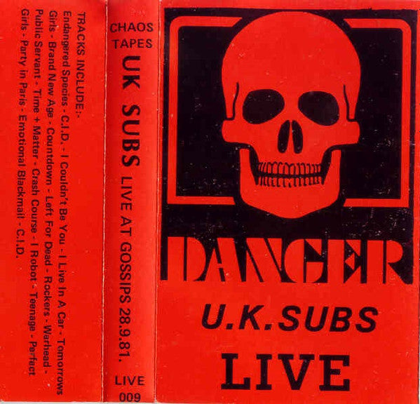UK Subs : Live At Gossips 28-9-81 (Limited Edition,Numbered)