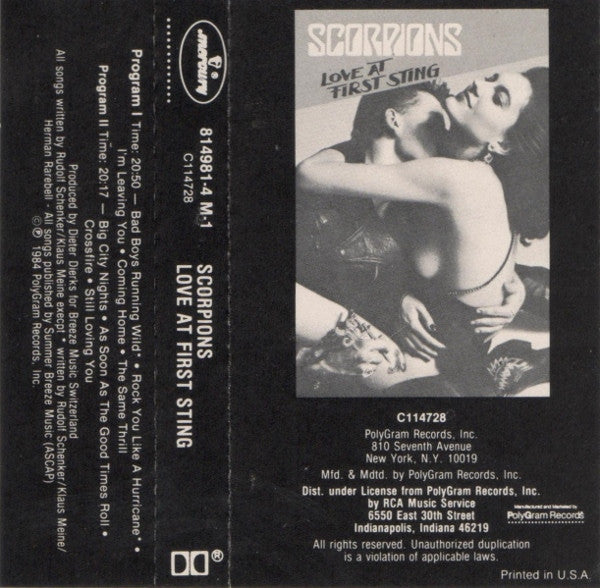 Scorpions : Love At First Sting (Album,Club Edition)