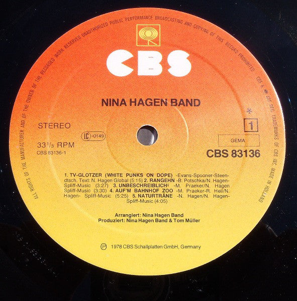 Nina Hagen Band : Nina Hagen Band (LP,Album,Stereo)