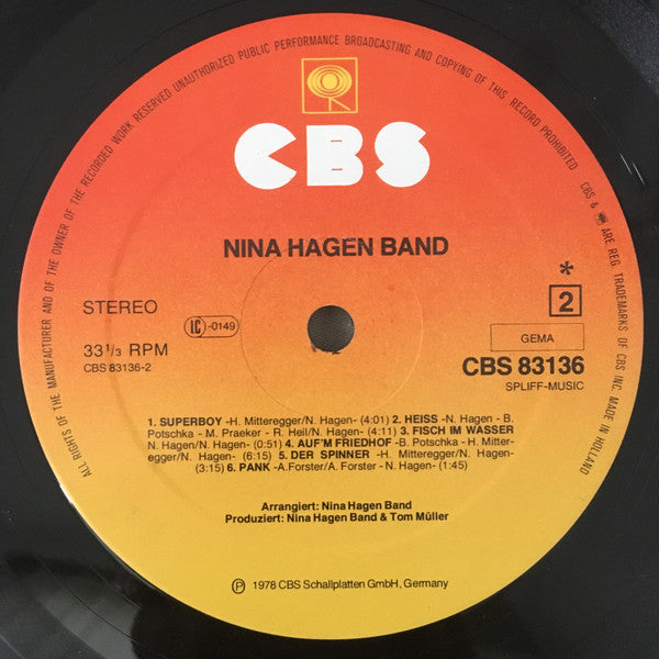 Nina Hagen Band : Nina Hagen Band (LP,Album,Stereo)