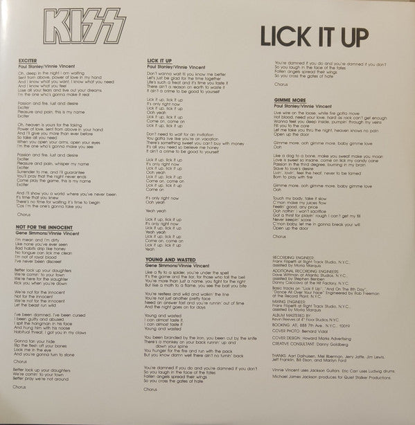 Kiss : Lick It Up (LP,Album,Reissue)