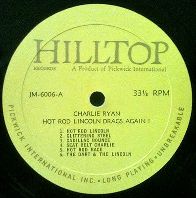 Charlie Ryan (2) : Hot Rod Lincoln Drags Again! (LP,Album,Mono)