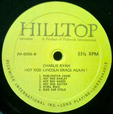 Charlie Ryan (2) : Hot Rod Lincoln Drags Again! (LP,Album,Mono)