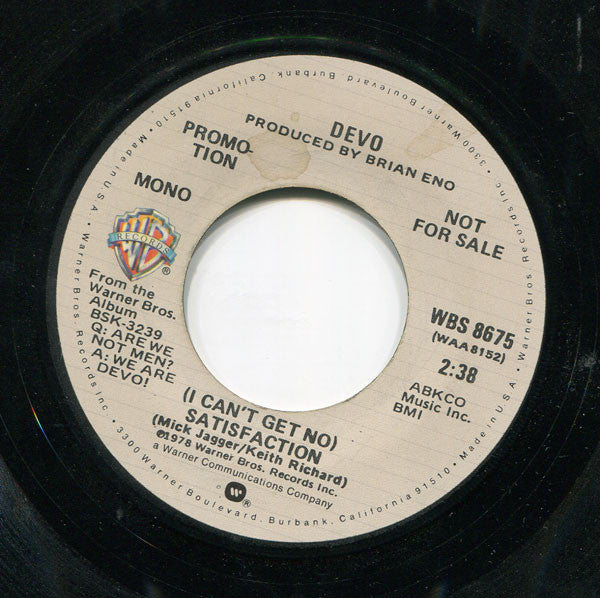 Devo : (I Can't Get No) Satisfaction (7",Single,Promo,Stereo,Mono)