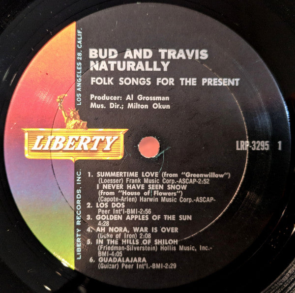 Bud And Travis : Naturally - Folk Songs For The Present (LP,Album,Mono)