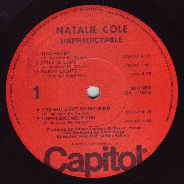Natalie Cole : Unpredictable (LP,Album)