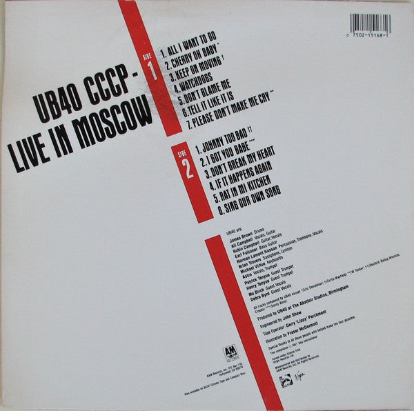 UB40 : CCCP - Live In Moscow (LP,Album,Stereo)