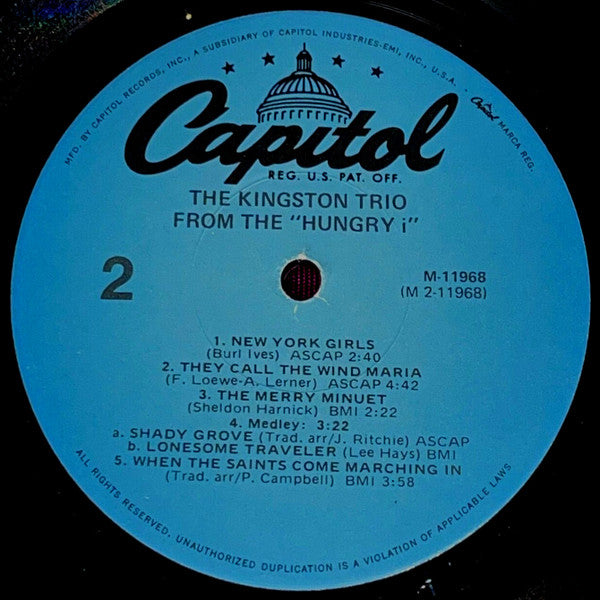 Kingston Trio : ... From The  “Hungry i” - Recorded In Live Performance (LP,Reissue,Mono)