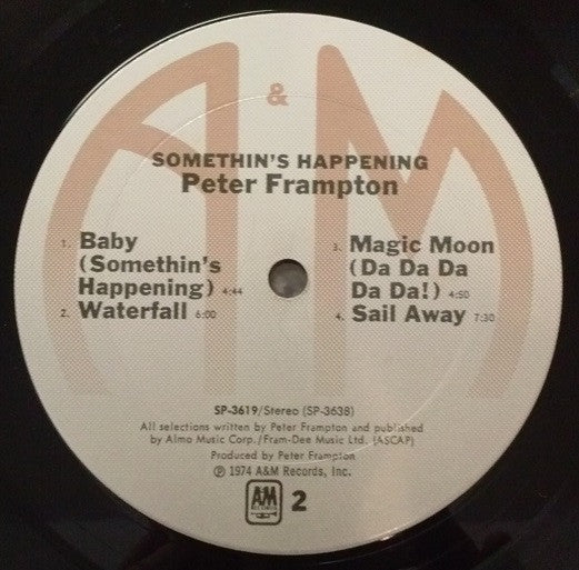 Peter Frampton : Somethin's Happening (LP,Album,Stereo)