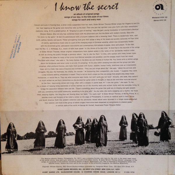 Medical Mission Sisters And Friends, The : I Know The Secret (LP,Album,Mono)